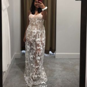 BEAUTIFUL Nude and White Lace Dress